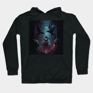 AI generated - dark fantasy with crows and a witch Hoodie